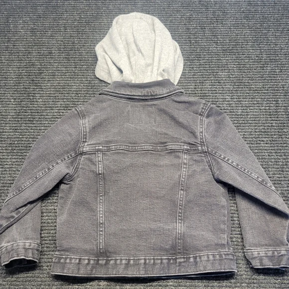 Old Navy Gray Kids Denim Jacket with Hood - Picture 4 of 5